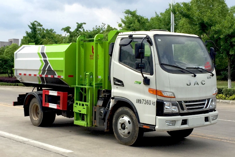 江淮駿鈴V3側裝掛桶自卸式垃圾車 5方