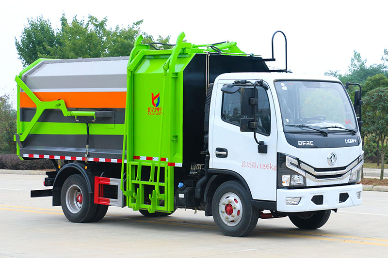 東風D6側裝掛桶自卸式垃圾車 10.5方