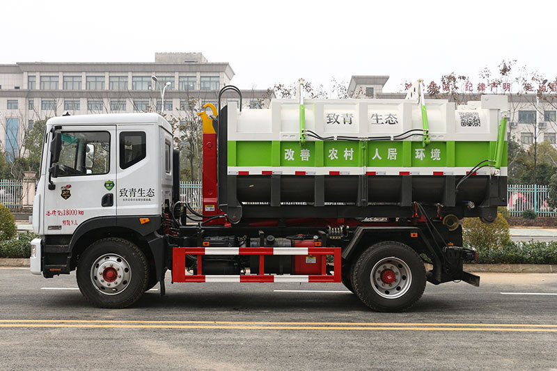 東風D9套臂垃圾車 12方建筑垃圾箱  移動壓縮垃圾站