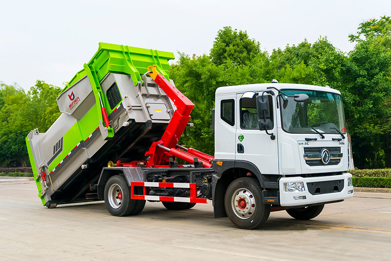 東風D9套臂垃圾車 12方建筑垃圾箱  移動壓縮垃圾站