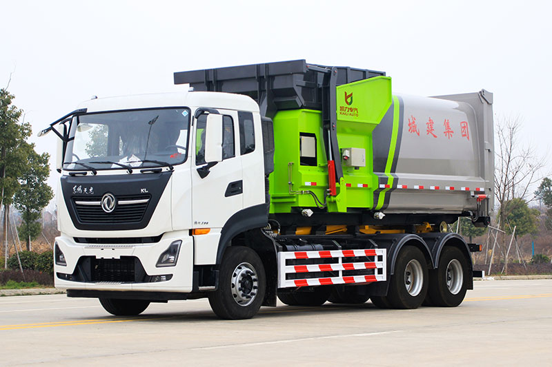 東風天龍后雙橋套臂垃圾車 20方
