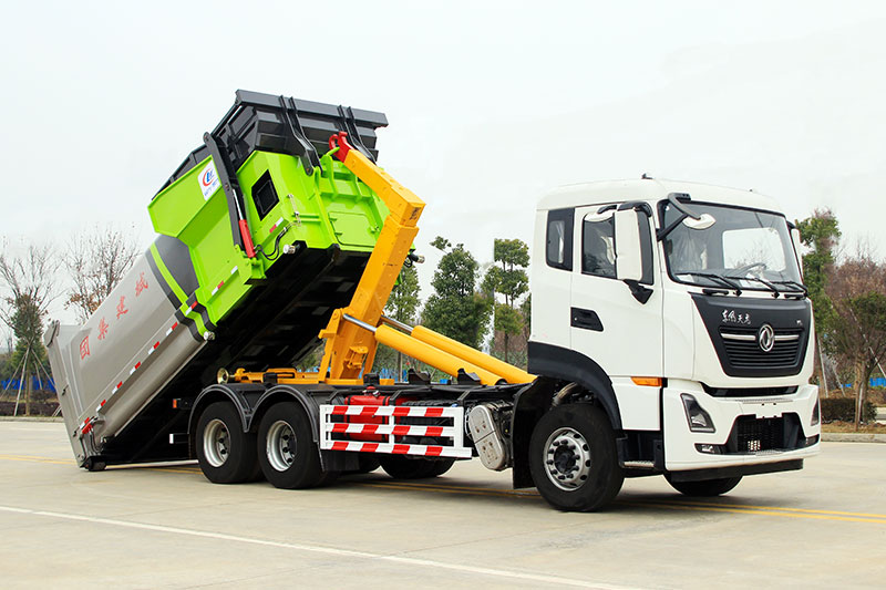 東風天龍后雙橋套臂垃圾車 20方