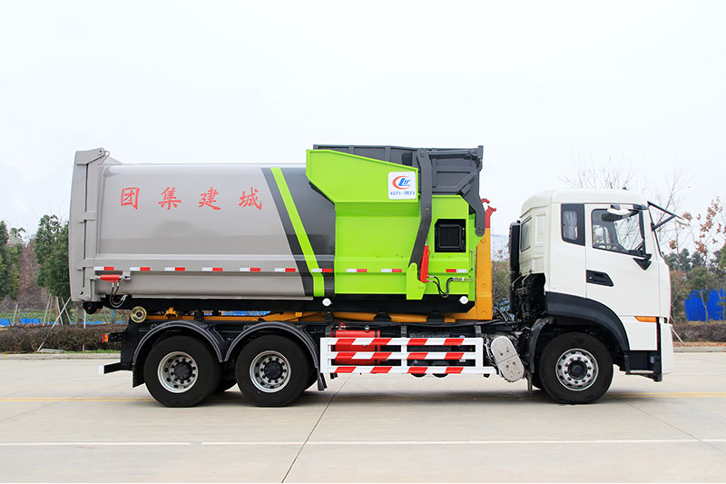 東風天龍后雙橋套臂垃圾車 20方