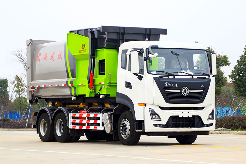 東風天龍后雙橋套臂垃圾車 20方